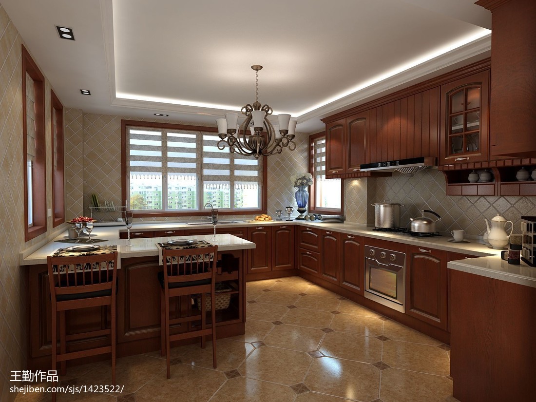 美式厨房餐厅吊顶装修效果图 打造温馨与实用并存的家居空间